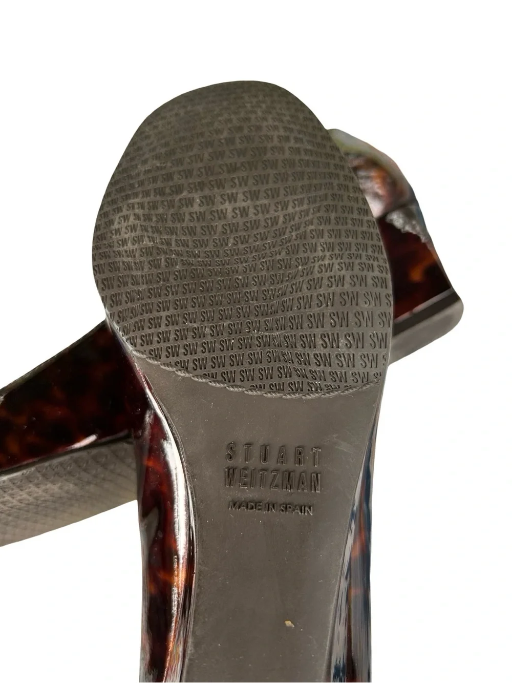 Stuart Weitzman Tortoiseshell Patent Leather Wedge Pumps - Brown